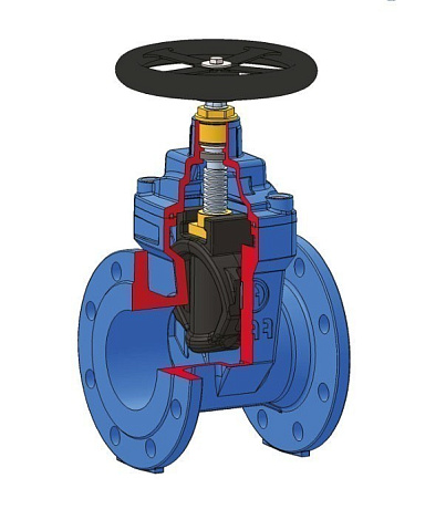 Задвижка чугунная DN 350 PN 16 с обрезиненным клином EPDM до 80гр. FAF 6000350 купить в Казани | "Проконсим" (920160014)