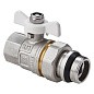 Кран латунный шаровой MVI BV.521 DN 20 PN 40 с уплотнением никелированный полнопроходной американка бабочка купить в Казани | "Проконсим"