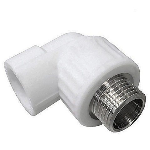 Угольник комбинированный ПП 20-1/2'' PN 25 с наружной резьбой белый VALFEX  купить в Казани | "Проконсим"