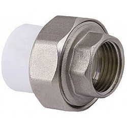 Акция! Муфта комбинированная ПП 32-1/2'' PN 25 разъёмная с внутренней резьбой белая PlasticPro  (251240406) со склада Проконсим в Казани