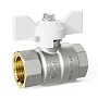 Кран латунный шаровой LD Pride 47.300 DN 15 PN 40 никелированный муфта-муфта бабочка белая купить в Казани | "Проконсим"