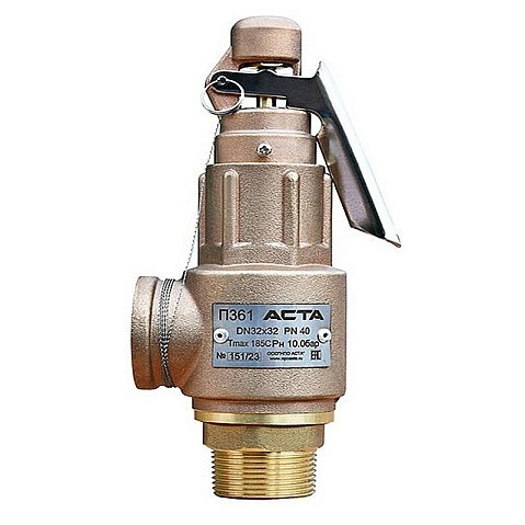 Клапан латунный предохранительный АСТА-П361-М-Р, DN 15х15, PN 40, Тmax=185С, 0,3 – 5,0бар ВР-НР купить в Казани | "Проконсим"
