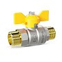 Кран латунный шаровой LD Pride GAS DN20 PN 40 никелированный бабочка штуцер-штуцер купить в Казани | "Проконсим"