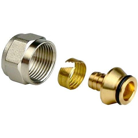 Евроконус латунный для PEX труб  16х2,2- 1/2'' PN 16  обжимной с накидной гайкой  РосТурПласт купить в Казани | "Проконсим"