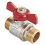 Кран латунный шаровой MVI AquaHit BV.315.04 DN 20 PN 25 бабочка штуцер-штуцер полнопроходной никелированный купить в Казани | "Проконсим"