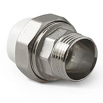 Муфты ПП DN 20-75 PN 25 комбинированные разъёмные с наружной резьбой белые Pro Aqua купить в Казани | "Проконсим"