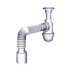  Сифон для умывальника бутылочный АНИ C2010 1 1/4 с гибкой трубой 50 (421100911) со склада Проконсим в Казани