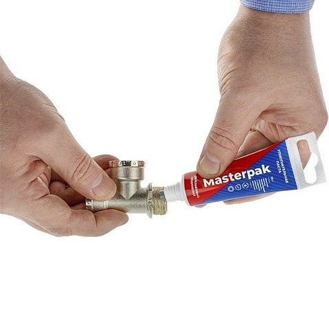 Набор уплотнительный паста +лён для воды, пара 70гр+14гр Masterpak купить в Казани | "Проконсим"