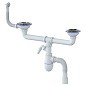 сифон для двойной мойки Unicorn В731VР, 40х50 гибкий отвод, 3 1/2'' х40 с отводом для стиральной машины, круглый перелив купить в Казани | "Проконсим"