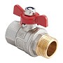 Кран латунный шаровой MVI BV.514 DN 15 PN 40 никелированный полнопроходной муфта-штуцер бабочка купить в Казани | "Проконсим"