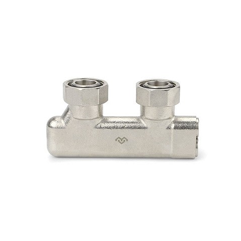 Узелы нижнего подключения VARMEGA VM139 DN20 угловой двухтрубный 3/4''x3/4'' евроконус, перекрёстный муфта-штуцер купить в Казани | "Проконсим"