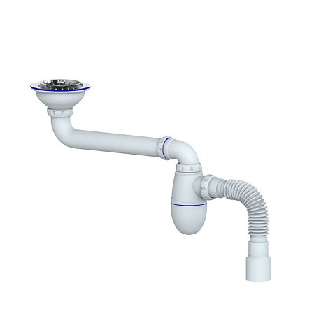 Сифон для умывальника Unicorn ВС21, 40х50 гибкий отвод, 3 1/2'' х40 чаша из нержавеющей стали купить в Казани | "Проконсим"