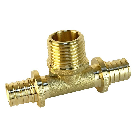 Тройник латунный для PEX труб 16-1/2''-16 PN 16 S-2,2мм под надвижную гильзу Valfex VF.433.AF купить в Казани | "Проконсим"