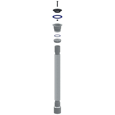 Сифон гофрированный Unicorn D240, 40х50 гибкий отвод, 1 1/2'' х40 чашка из нержавеющей стали, 1500мм купить в Казани | "Проконсим"
