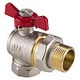 Кран латунный шаровой MVI AquaHit BV.322.04 DN 15 PN 25 бабочка американка полнопроходной угловой никелированный купить в Казани | "Проконсим"