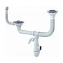 Сифон для двойной мойки Unicorn Y710V без отвода 3 1/2'' х40 с отводом для стиральной машины круглый перелив