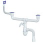 сифон для двойной мойки Unicorn В747V, 40х50 гибкий отвод, 1 1/2'' х40 с отводом для стиральной машины, прямоугольный перелив купить в Казани | "Проконсим"