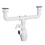 Сифон для двойной мойки бутылочный ORIO K-4059 1 1/2 выпуски нж D70, с 1 отводом купить в Казани | "Проконсим"