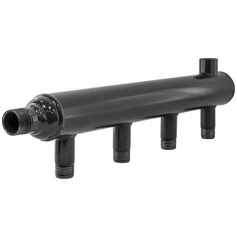 Коллектор распределительный стальной DN 32 PN 16 вход 20-15 12 выходов НР 1/2'' выход под кран Маевского, универсальный PLP купить в Казани | "Проконсим"