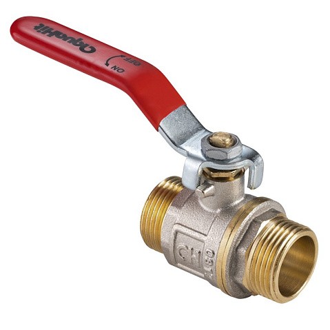 Кран латунный шаровой MVI AquaHit BV.316.04 DN 15 PN 25 рычаг штуцер-штуцер полнопроходной никелированный купить в Казани | "Проконсим"
