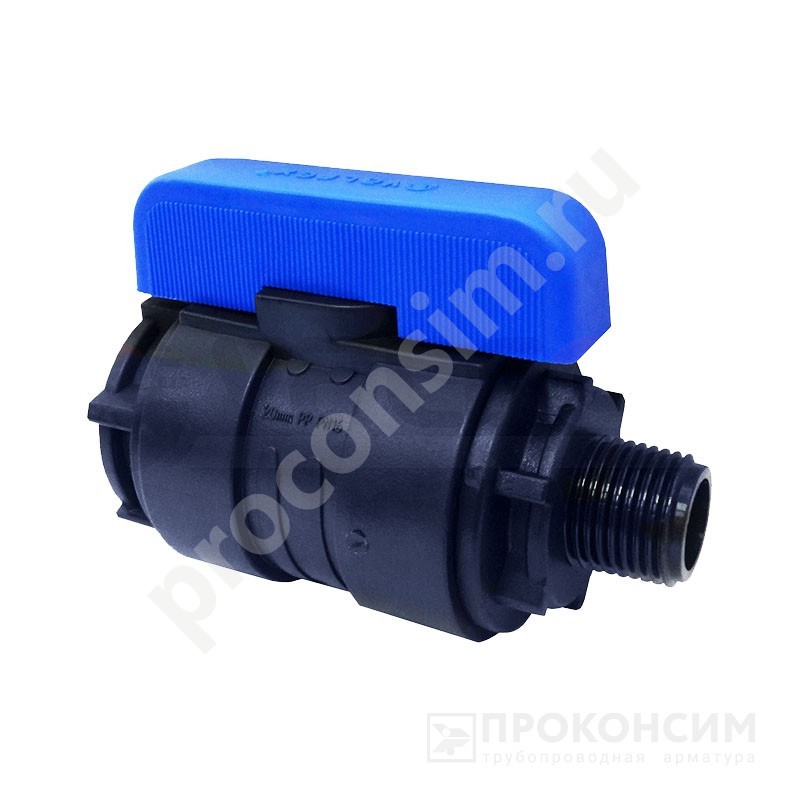 Цена 146 рублей с НДС.  Ожидается пополнение. Кран шаровой компрессионный Valfex DN-16 PN-16, G-3/4''x1/2'', ВР-НР (930021243) со склада Проконсим в Казани