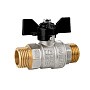 Кран латунный шаровой LD Pride 47.304 DN 20 PN 40 никелированный штуцер-штуцер бабочка купить в Казани | "Проконсим"