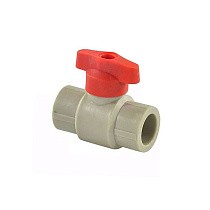 Краны шаровые ПП DN 20-25 PN 25 полупроходные серые с красной ручкой Valfex купить в Казани | "Проконсим"