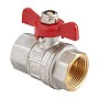 Кран латунный шаровой MVI BV.513 DN 15 PN 40 никелированный полнопроходной муфта-муфта бабочка купить в Казани | "Проконсим"