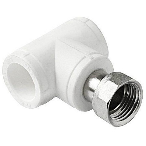 Тройник комбинированный ПП 20-3/4'' PN 25 с накидной гайкой белый Pro Aqua PA29110 купить в Казани | "Проконсим"