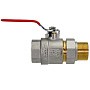 Краны латунные шаровые DN 32 PN 40 никелированные рычаг американка РИДАН BVR-FR купить в Казани | "Проконсим"