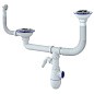 сифон для двойной мойки Unicorn В710VР, 40х50 гибкий отвод, 3 1/2'' х40 с отводом для стиральной машины, круглый перелив купить в Казани | "Проконсим"