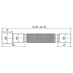 Акция! Гибкая труба АНИ K406 40-40/50, длина 351-761 мм (428100257) со склада Проконсим в Казани