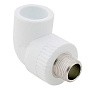 Угольник комбинированный ПП 25-3/4'' PN 25 с наружной резьбой белый РТП 10802 купить в Казани | "Проконсим"