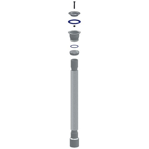 Сифон гофрированный Unicorn D230Р, 40х50 гибкий отвод, 1 1/2'' х40 пластиковая чашка, 1200мм купить в Казани | "Проконсим"
