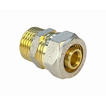 Муфты латунные для PEX труб DN 16-32 PN 10 обжимные никелированные с наружной резьбой Valfex VF.301.N купить в Казани | "Проконсим"