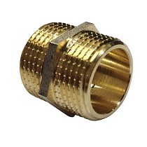 Ниппели латунные никелированные DN 15-50 PN 40 штуцер-штуцер  купить в Казани | "Проконсим"