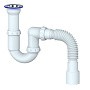 Сифон для умывальника Unicorn Y120 40х50 гибкий отвод 1 1/2'' х40 чаша из нержавеющей стали