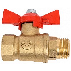  Латунный шаровой кран Ду25 Ру40 Valfex VF.218.LB1.100.DP 11Б27фт1М ВР-НР, проход , бабочка. (111201515) со склада Проконсим в Казани
