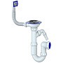 Сифон для мойки Unicorn Y430V 3 1/2'' х40 без отвода чаша из нержавеющей стали с отводом для стиральной машины прямоугольный перелив
