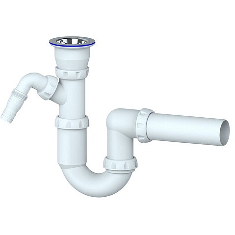 Сифон для умывальника Unicorn Y310V, 40х40 прямой отвод, 1 1/2'' х40 чаша из нержавеющей стали с отводом для стиральной машины купить в Казани | "Проконсим"