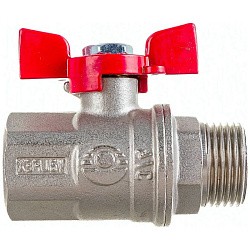  Латунный шаровой кран Ду25 Ру40 Valfex VF.218.NB1.100.DP 11Б27фт1М ВР-НР, проход , бабочка. (111201535) со склада Проконсим в Казани