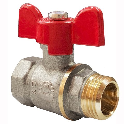 Кран латунный шаровой Valfex Optima.218.NLB1 11Б27фт1М DN 20 PN 25 никелированный муфта-штуцер бабочка купить в Казани | "Проконсим"