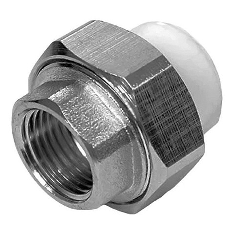 Муфта комбинированная ПП 75-21/2'' PN 25 разъёмная с внутренней резьбой белая РТП 22675 купить в Казани | "Проконсим"