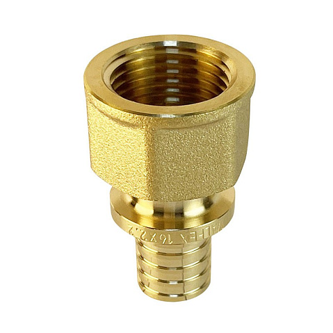 Муфта латунная для PEX труб 16-1/2'' PN 16 S-2,2мм переходная под надвижную гильзу Valfex VF.402.AF купить в Казани | "Проконсим"