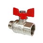 Кран латунный шаровой Valfex Premium.218.NB1 усиленный Н 11Б27фт1М DN 15 PN 63 никелированный муфта-штуцер бабочка купить в Казани | "Проконсим"