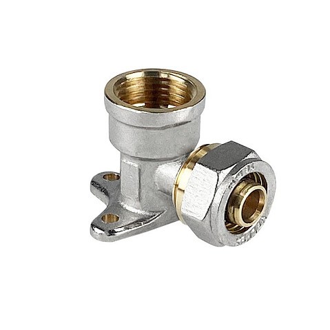 Угольник латунный для PEX труб 16-1/2'' PN 10 обжимной никелированный Valfex VF.354.N  купить в Казани | "Проконсим"