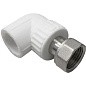 Угольник комбинированный ПП 20-1/2'' PN 25 с накидной гайкой белый VALFEX  купить в Казани | "Проконсим"