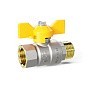 Кран латунный шаровой LD Pride GAS DN25 PN 40 никелированный бабочка муфта-штуцер купить в Казани | "Проконсим"