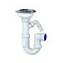 Сифон для мойки Unicorn Y432V 3 1/2'' х40 без отвода чаша из нержавеющей стали с отводом для стиральной машины