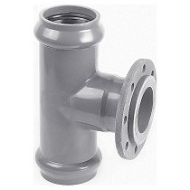 Тройники НПВХ раструбные SDR26 DN 90-225 PN 10 с металлическим фланецем Хемкор купить в Казани | "Проконсим"